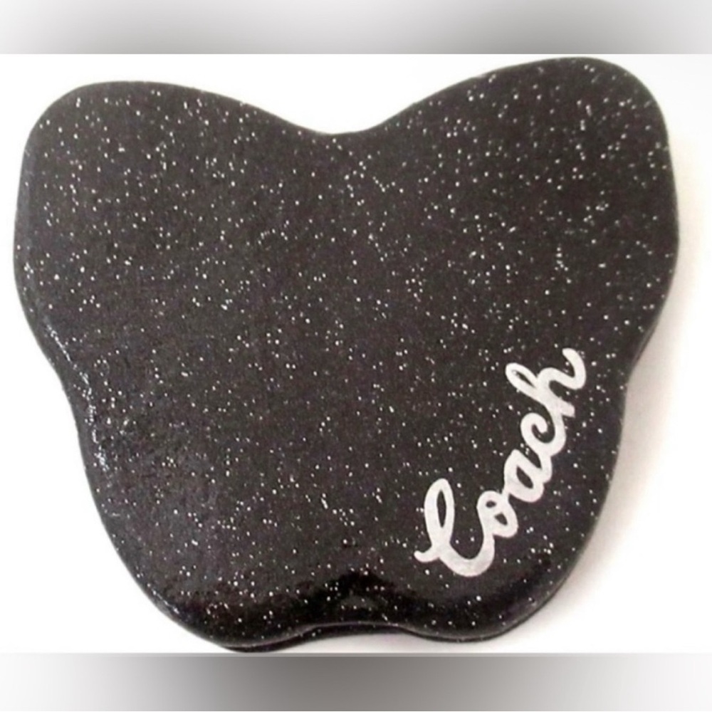 Coach Black Sparkle Butterfly Double Sided Mirror 🪞 With Dust Bag